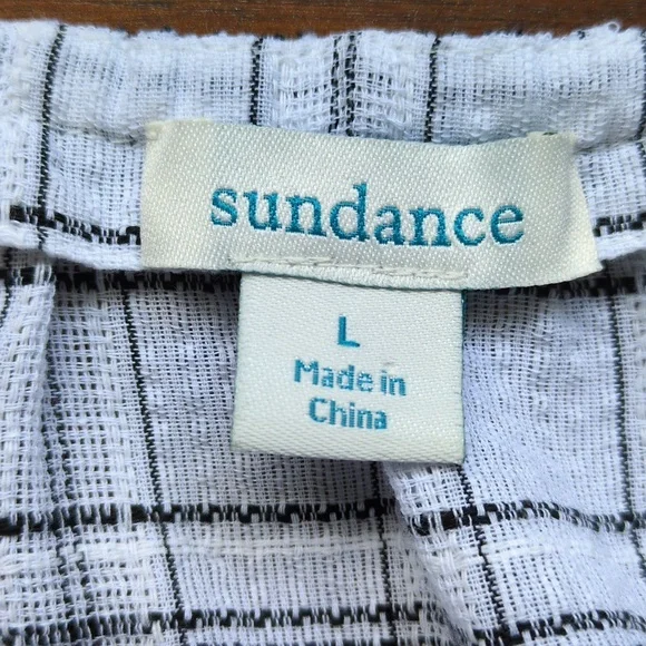 Sundance Dora Wrap Blouse In Black and White Size L - Picture 6 of 7